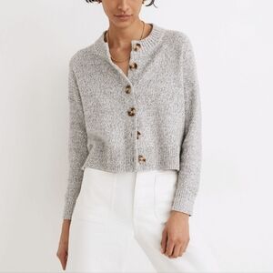 Madewell Broadway Cardigan Sweater In Marled Panda